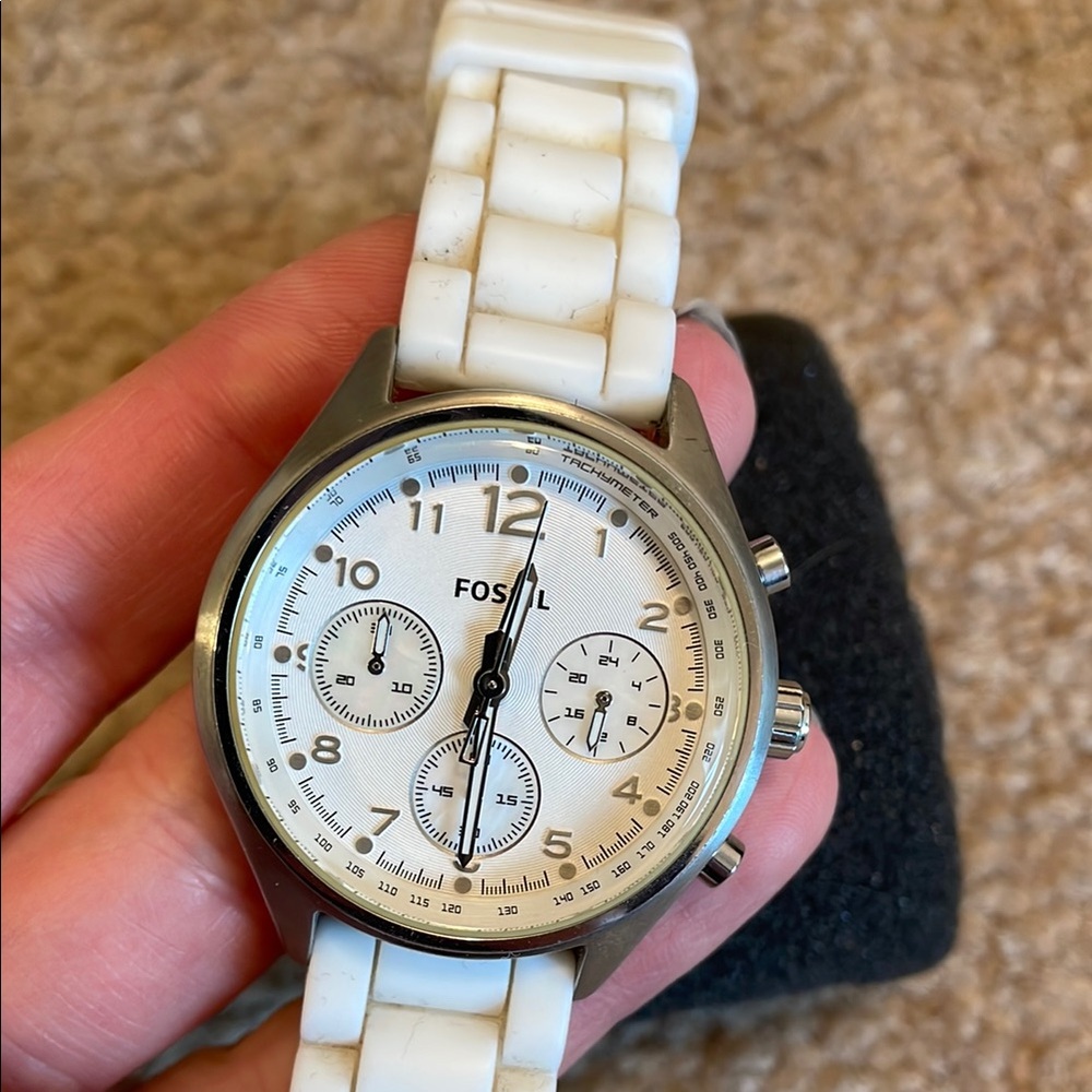 Fossil White Chronograph Watch CH 2770